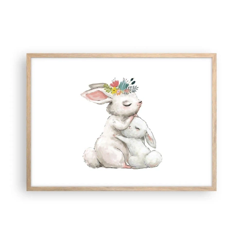 Een poster in een licht eiken lijst - Het is het beste met mama - 70x50 cm