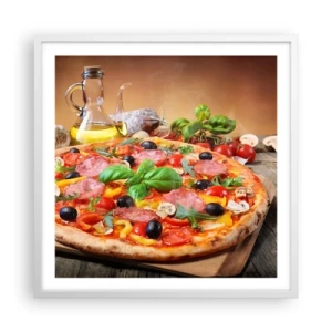 Poster in een witte lijst - Met echte Italiaanse smaak - 60x60 cm