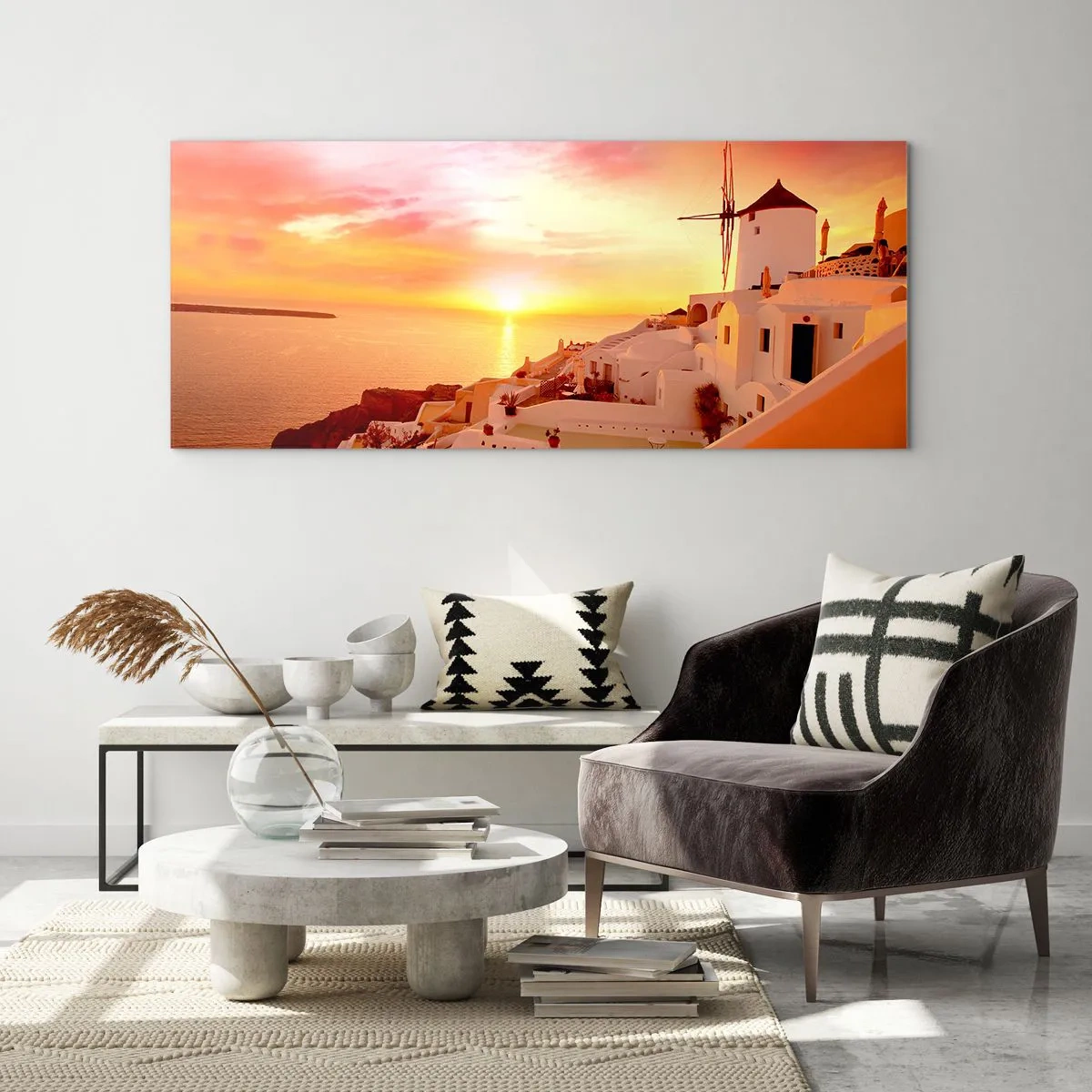 Schilderen op glas - Spreiden in wit en goud - 100x40 cm