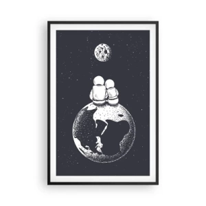 Poster in een zwarte lijst - Een kosmisch love story  - 61x91 cm