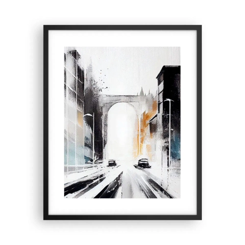 Poster in een zwarte lijst - Stadsstudie: architectuur en beweging - 40x50 cm