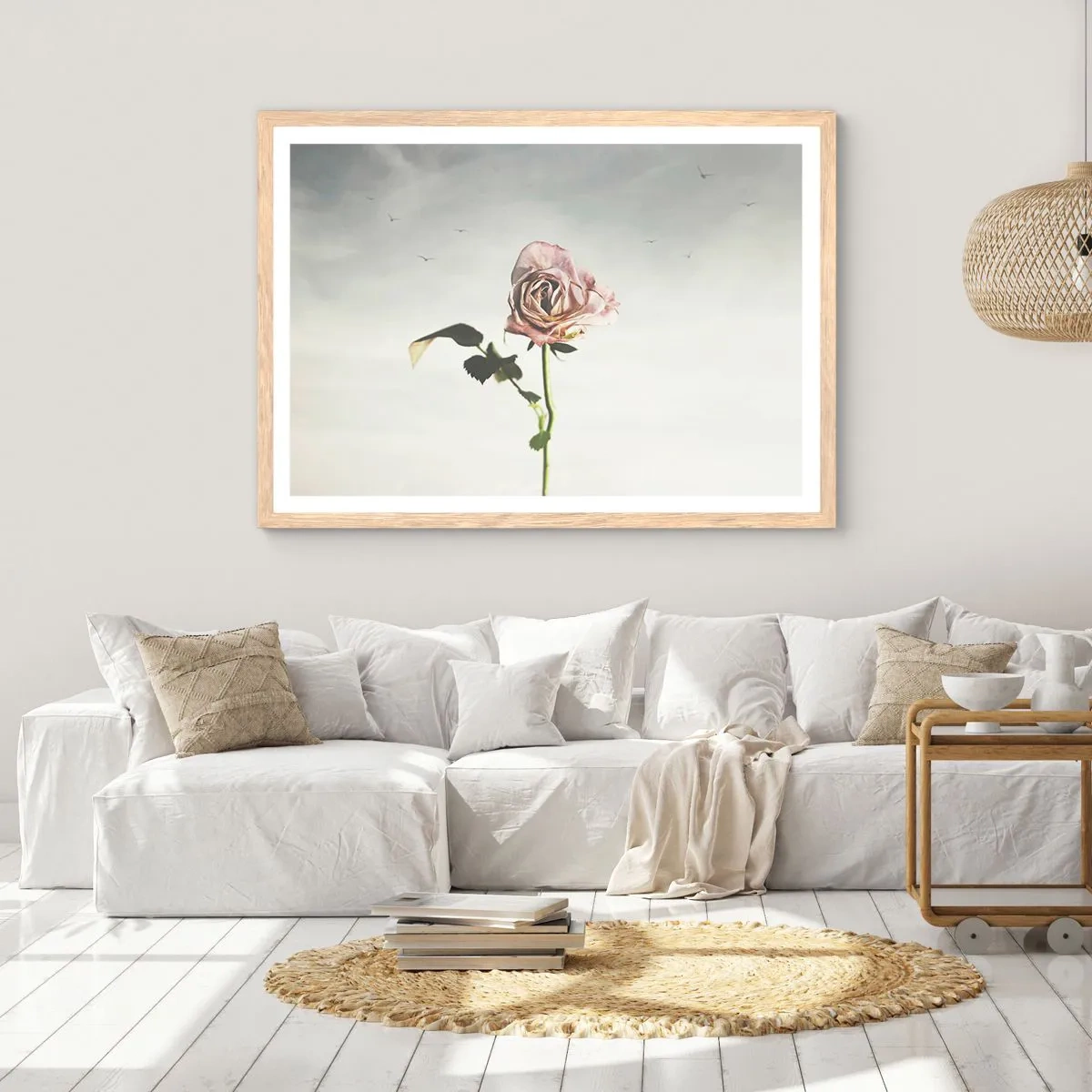 Een poster in een licht eiken lijst - Begroeting van de lente - 70x50 cm