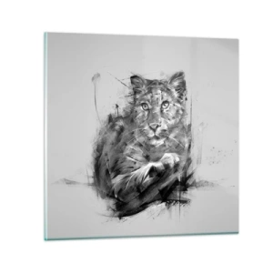 Schilderen op glas - Ja, ik luister aandachtig - 70x70 cm