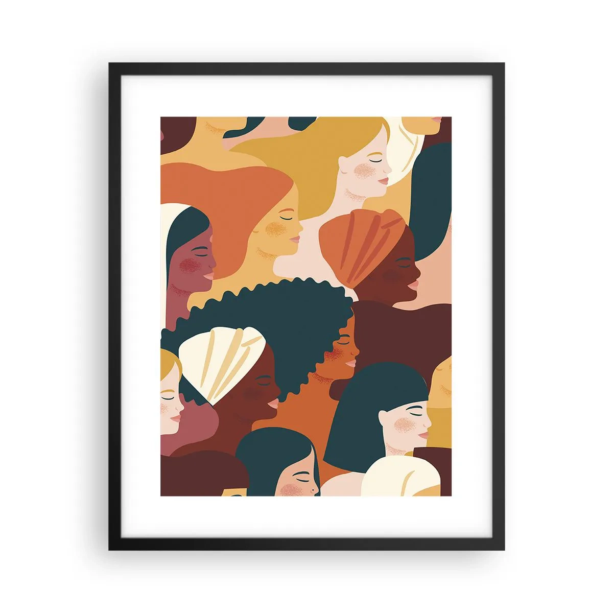 Poster in een zwarte lijst - Alleen vrouwelijkheid - 40x50 cm