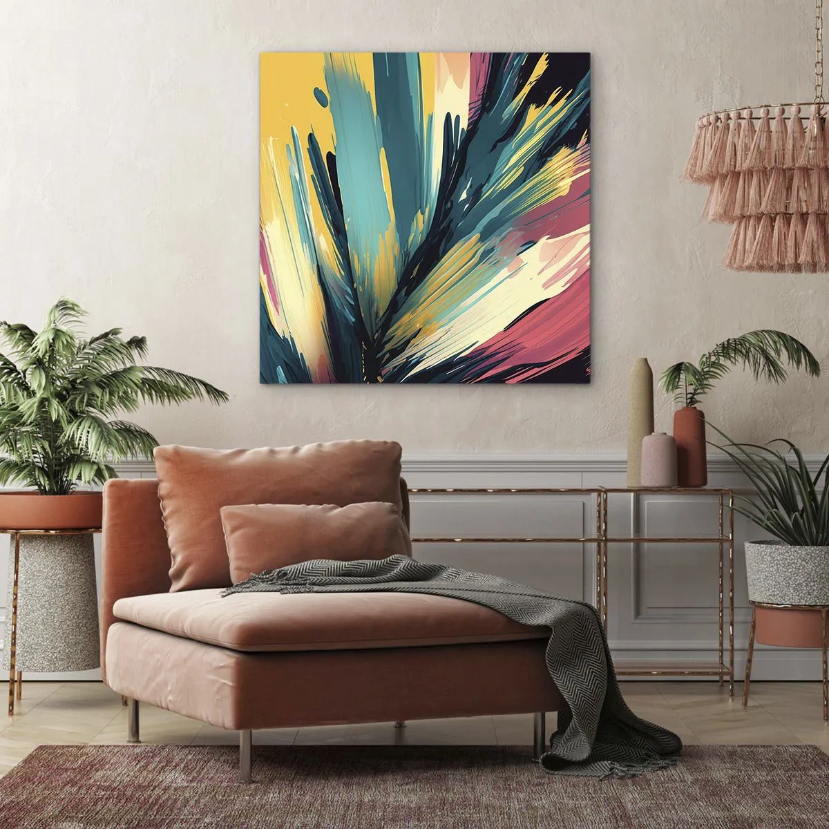 Schilderen op canvas - Compositie – een explosie van vreugde - 30x30 cm