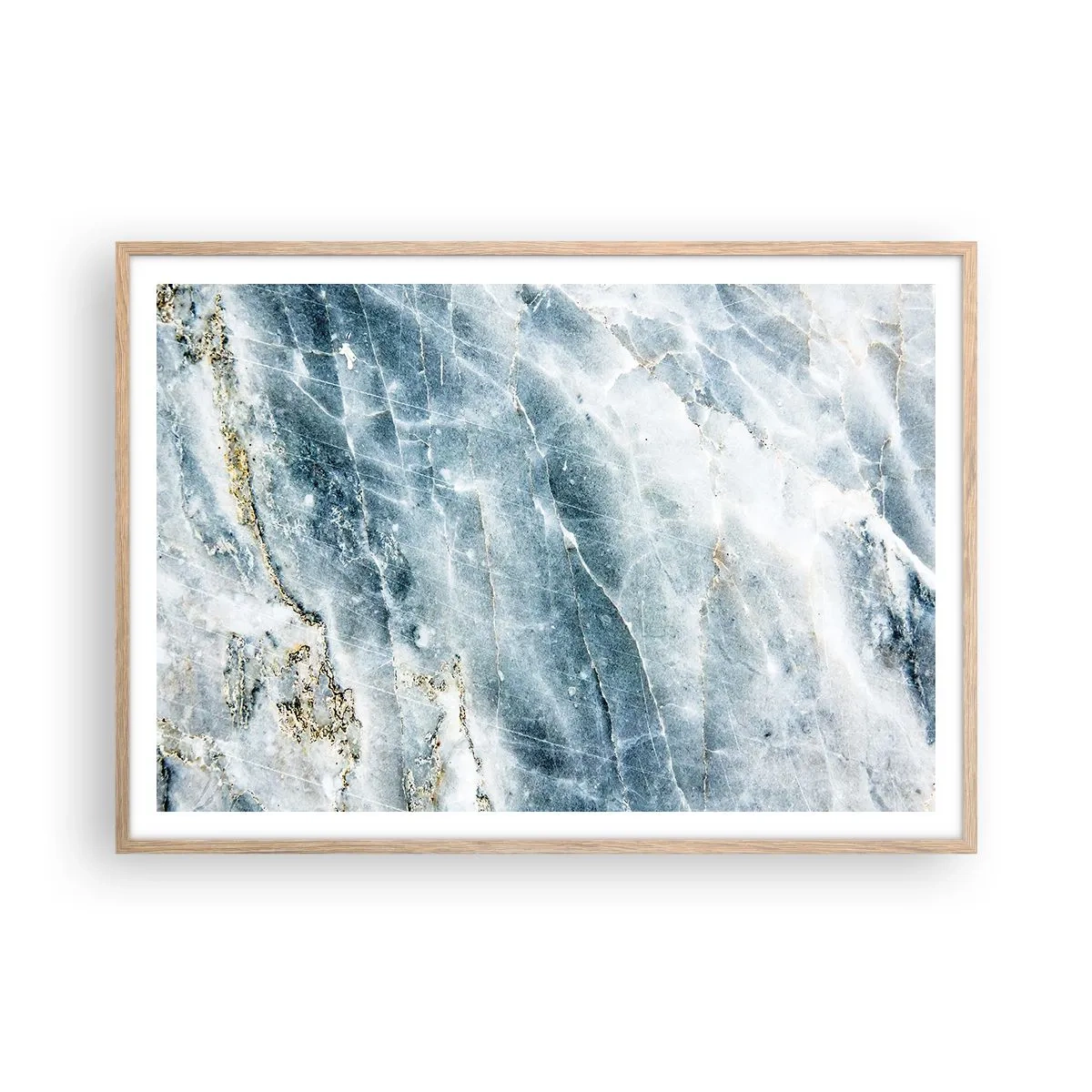 Een poster in een licht eiken lijst - Ijs wereld - 100x70 cm