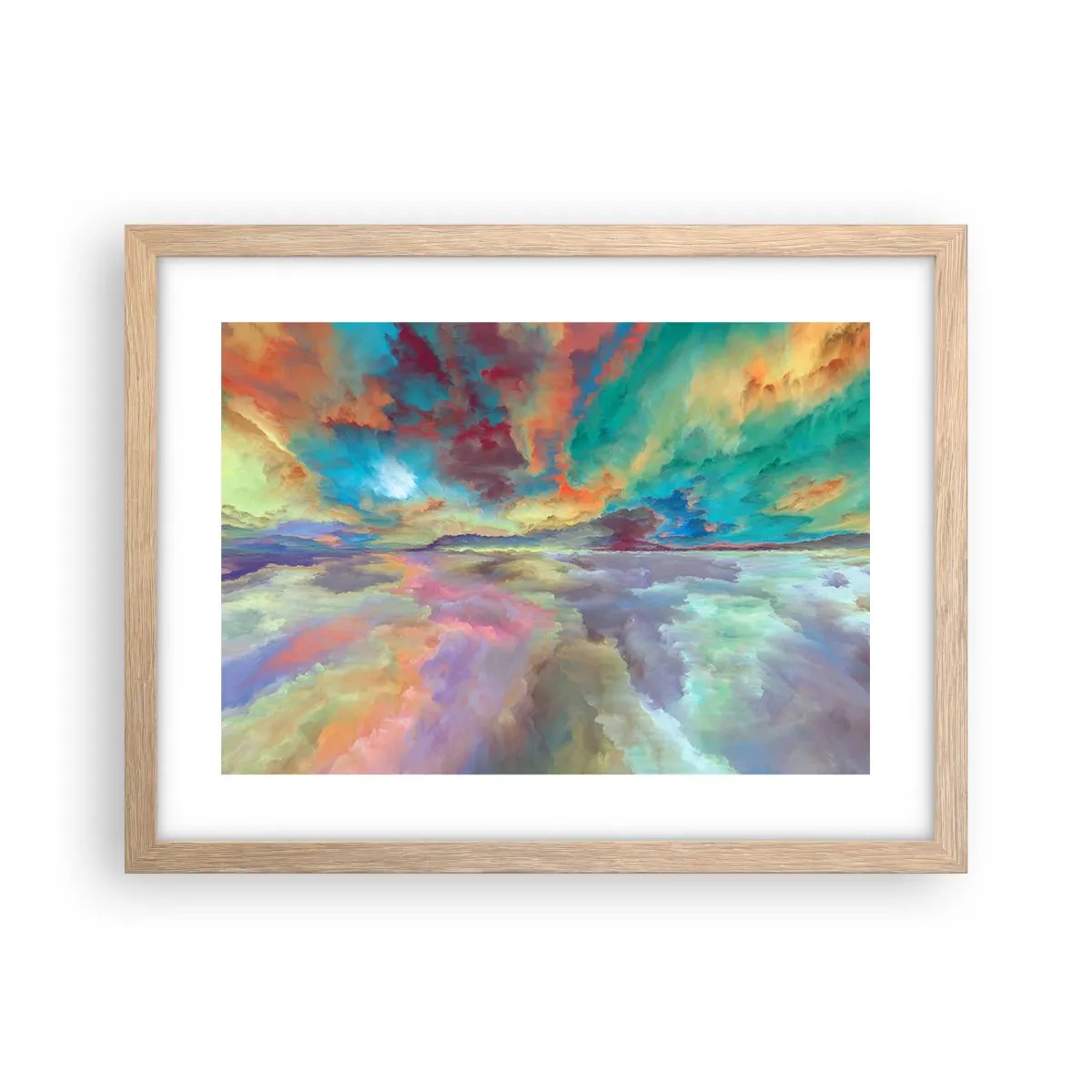 Een poster in een licht eiken lijst - Twee hemelen - 40x30 cm