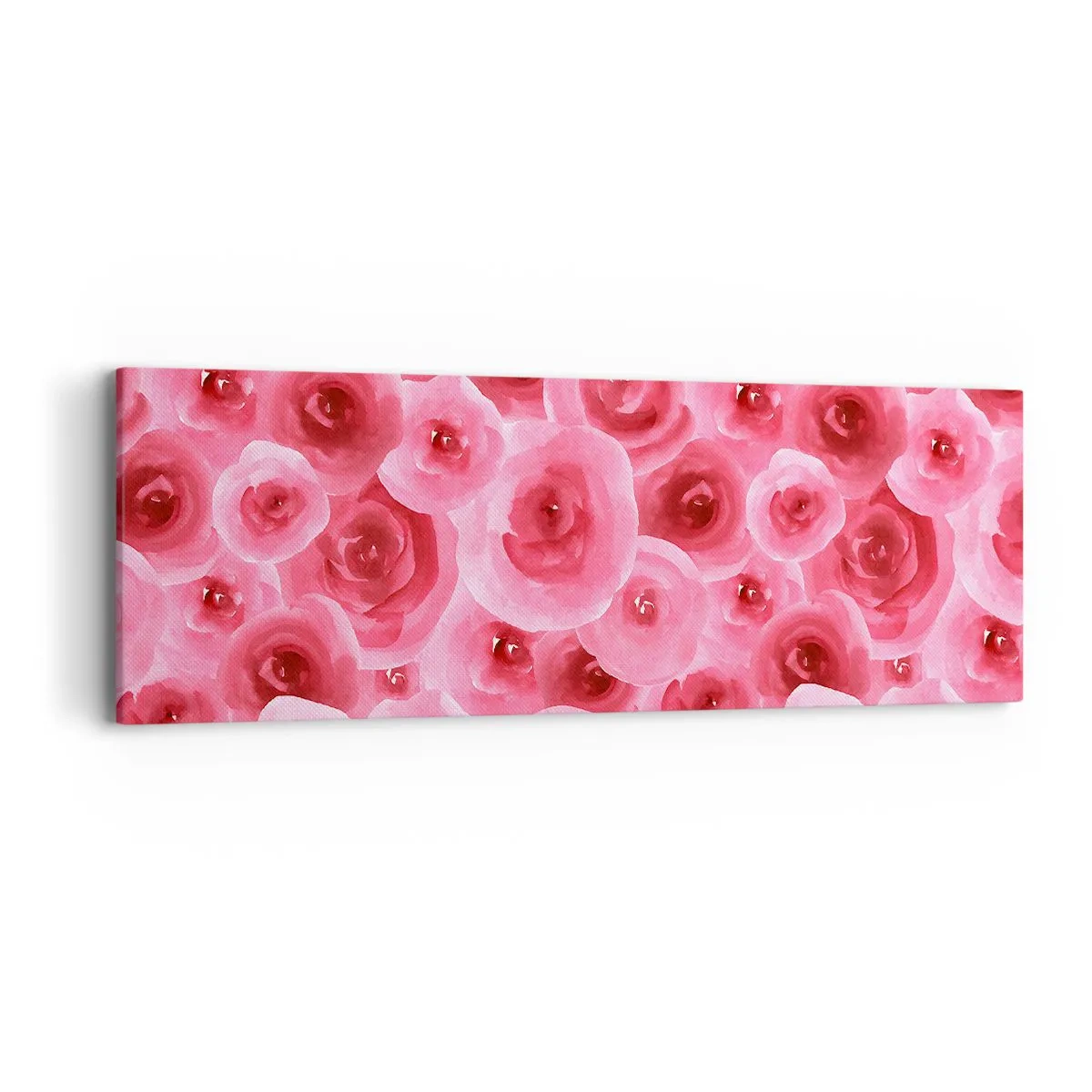 Schilderen op canvas - Rozen onder en boven - 90x30 cm