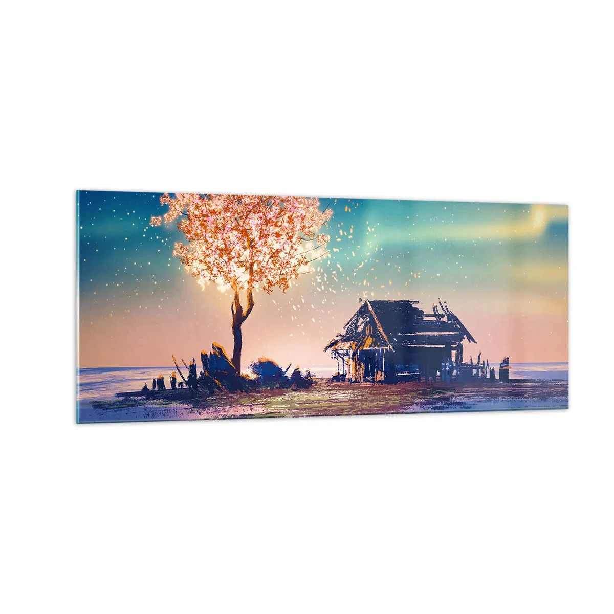 Schilderen op glas - De natuur vergaat niet - 100x40 cm