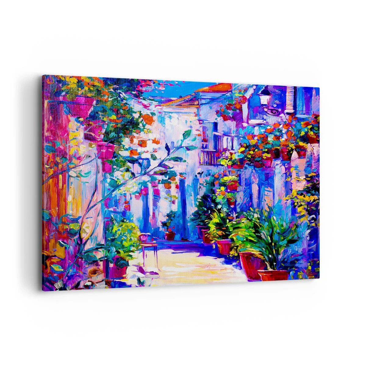 Schilderen op canvas - Impressie - een Italiaanse straat - 120x80 cm