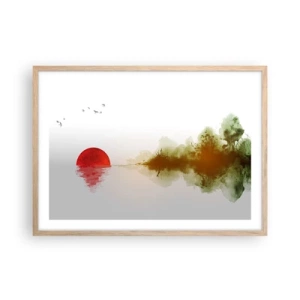 Een poster in een licht eiken lijst - Een belofte van vrede - 70x50 cm