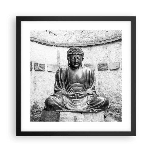 Poster in een zwarte lijst - Aan de bron van vrede - 40x40 cm