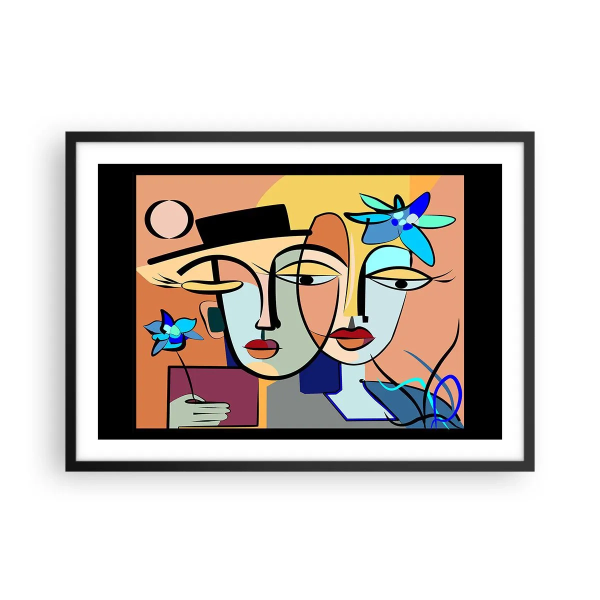 Poster in een zwarte lijst - Picasso's randez-vous - 70x50 cm