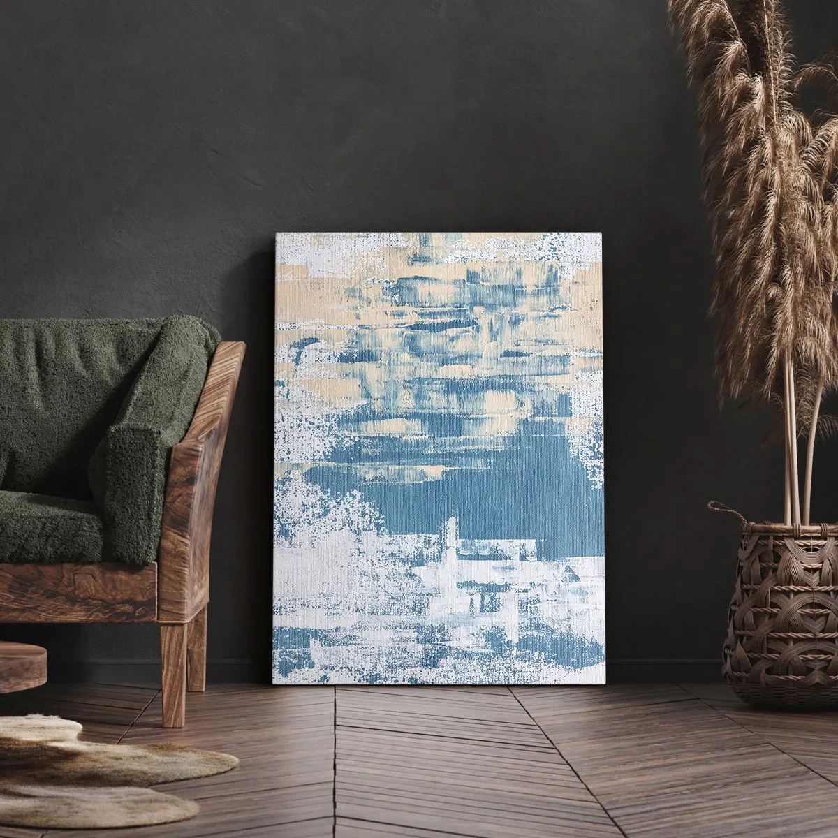 Schilderen op canvas - Door een ijspegel - 65x120 cm