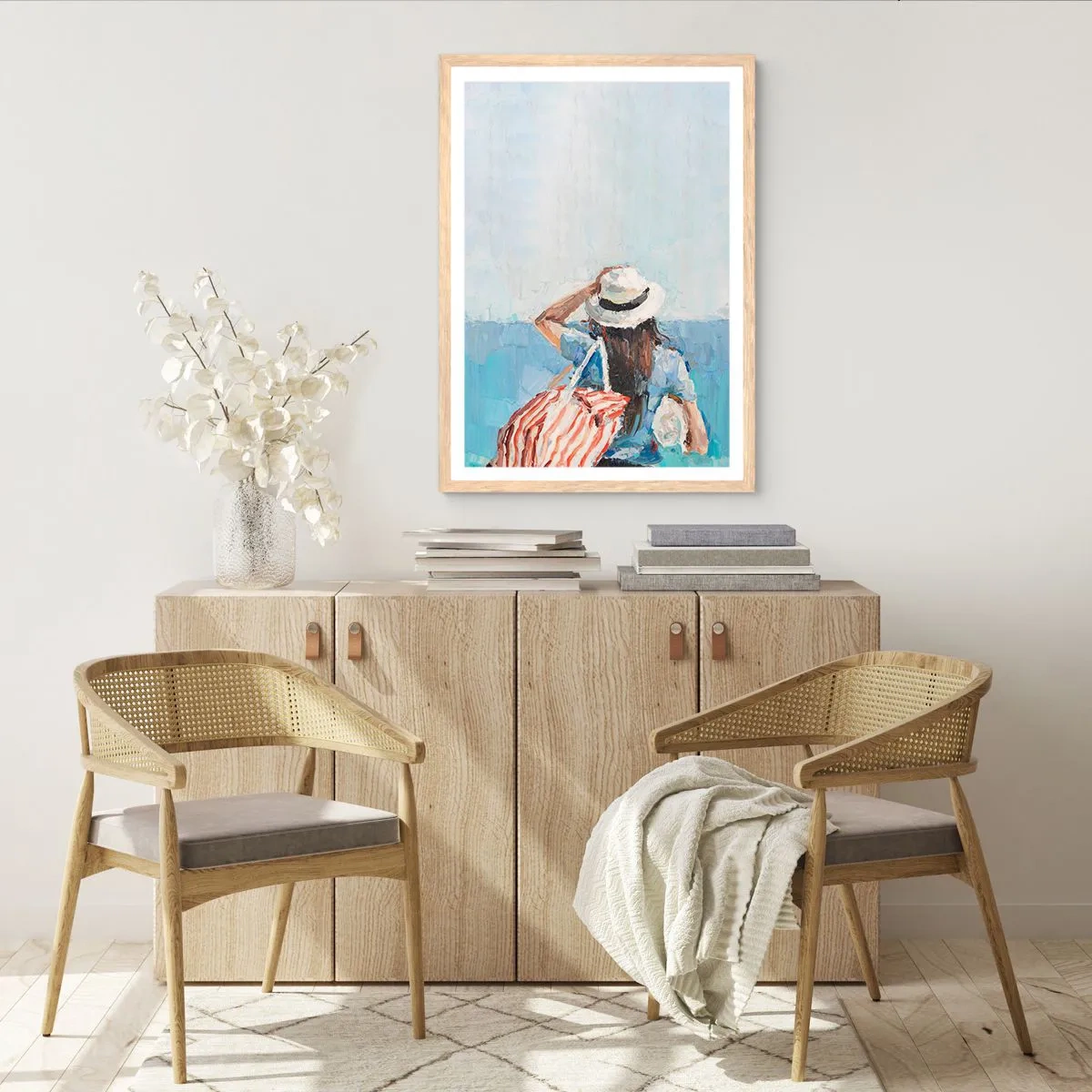 Een poster in een licht eiken lijst - Welkom bij je vakantie - 30x40 cm