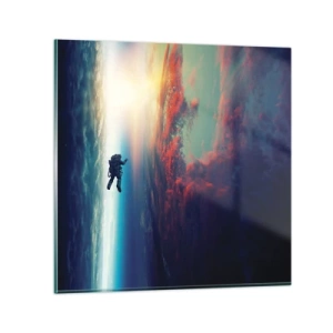 Schilderen op glas - Ga het universum tegemoet - 70x70 cm