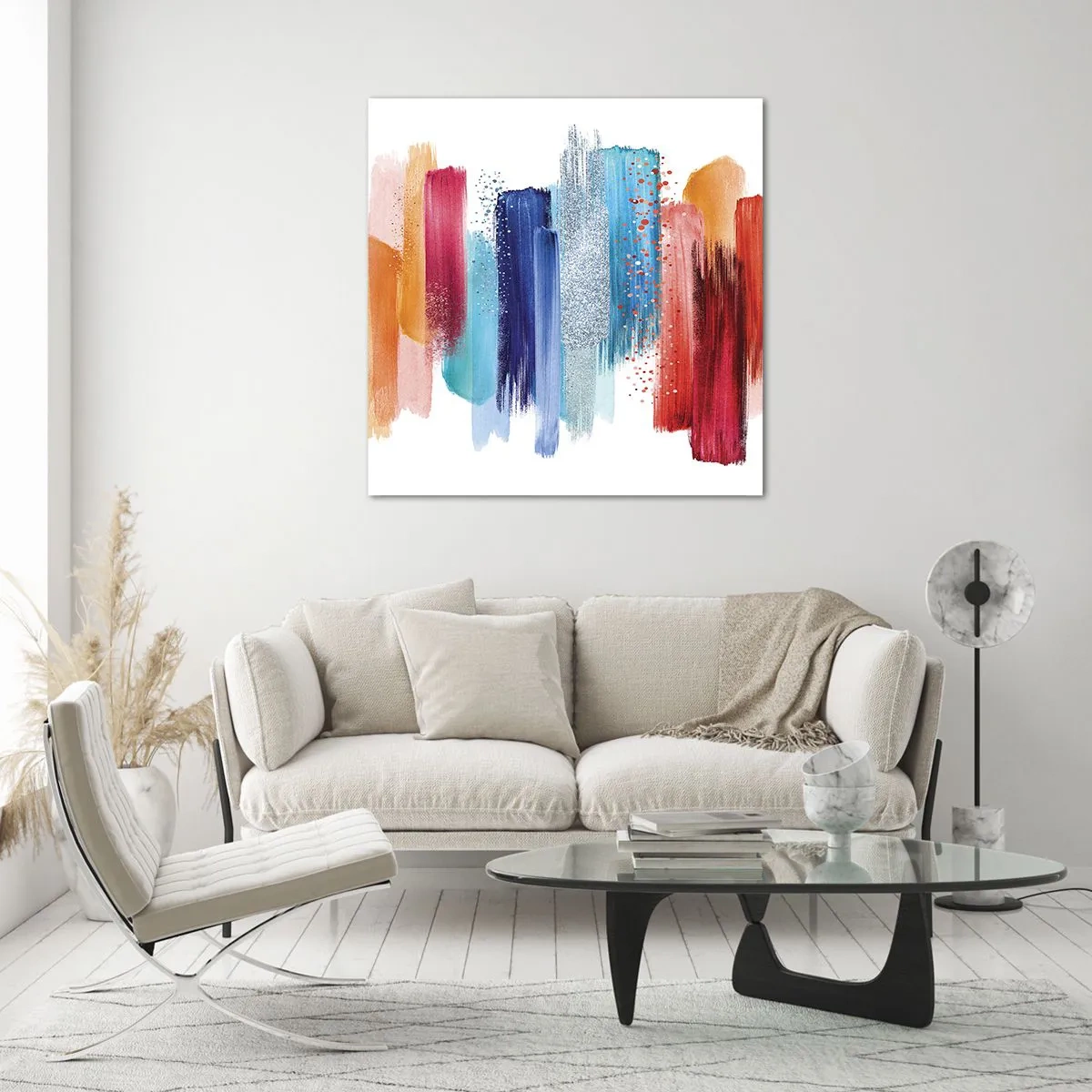 Schilderen op glas - Omhoog en omlaag - 50x50 cm