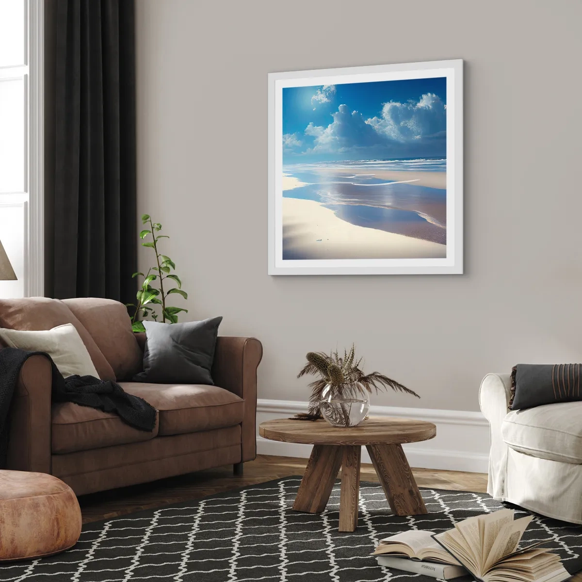 Poster in een witte lijst - Paradijselijke vakantie - 40x40 cm