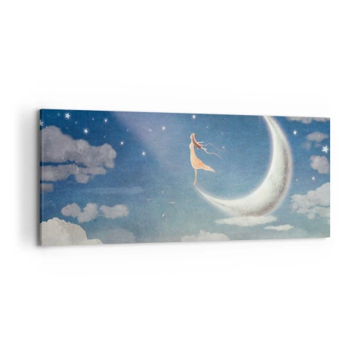 Schilderen op canvas - Blauwe verleidster - 120x50 cm