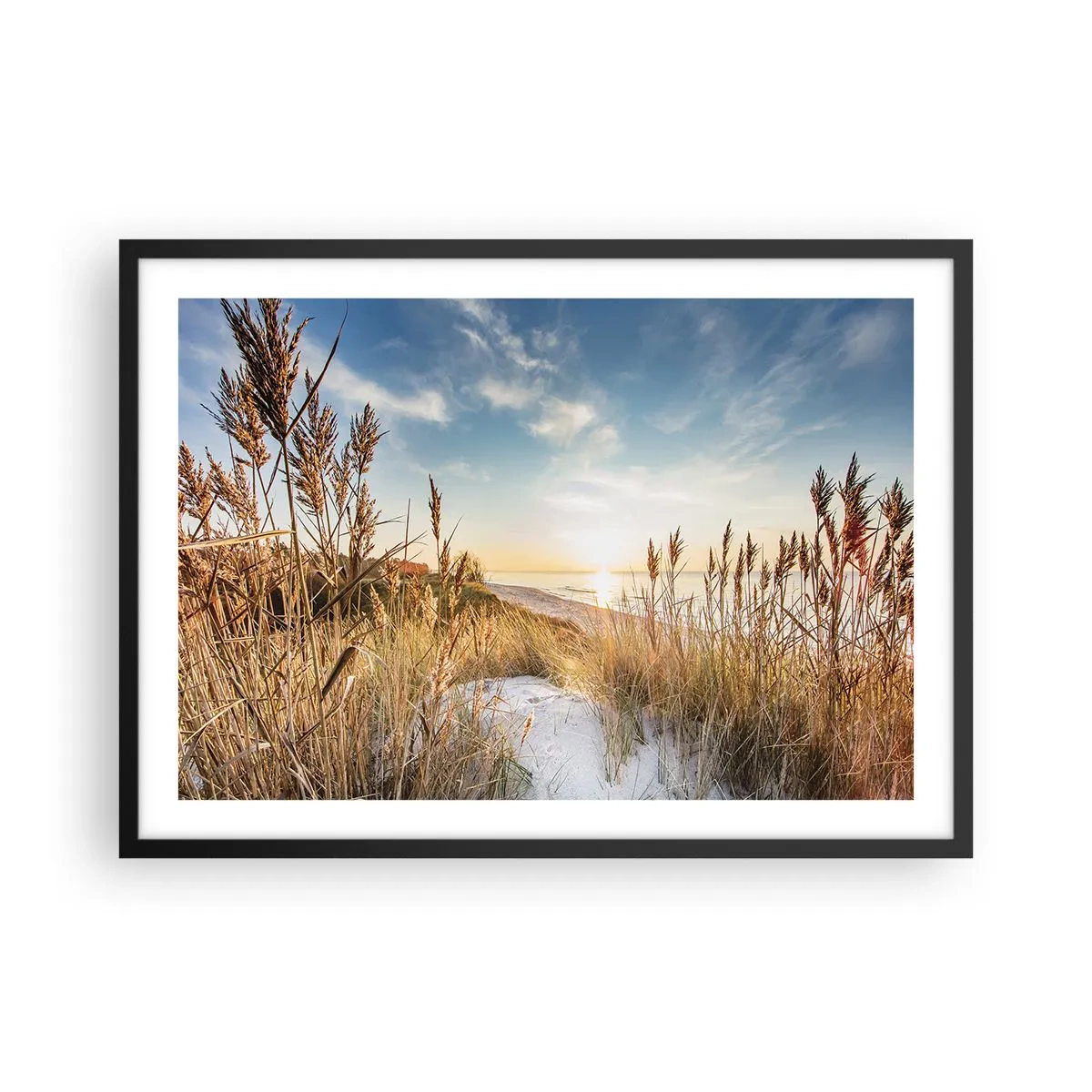 Poster in een zwarte lijst - Noord strand - 70x50 cm