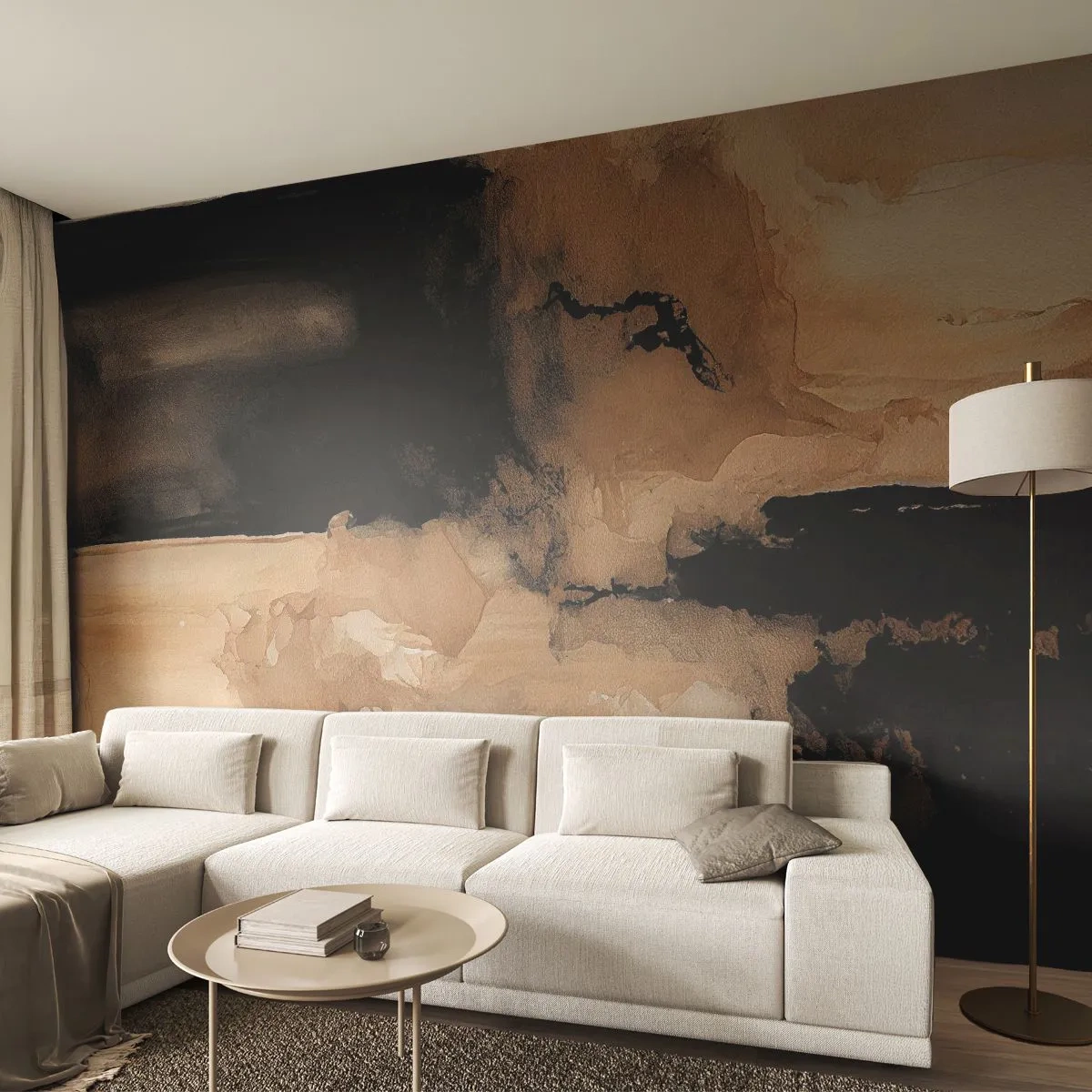 Fotobehang op maat Premium Sand - Intrigerende abstractie - Abstractie, Rook, Minimalistisch