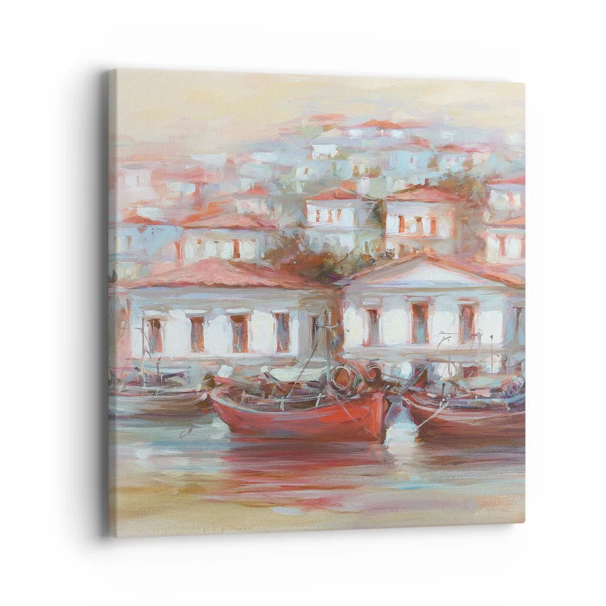 Schilderen op canvas - Gelukkige stad - 40x40 cm