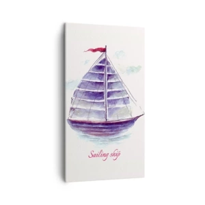 Schilderen op canvas - Volle zeilen en rustig water - 45x80 cm