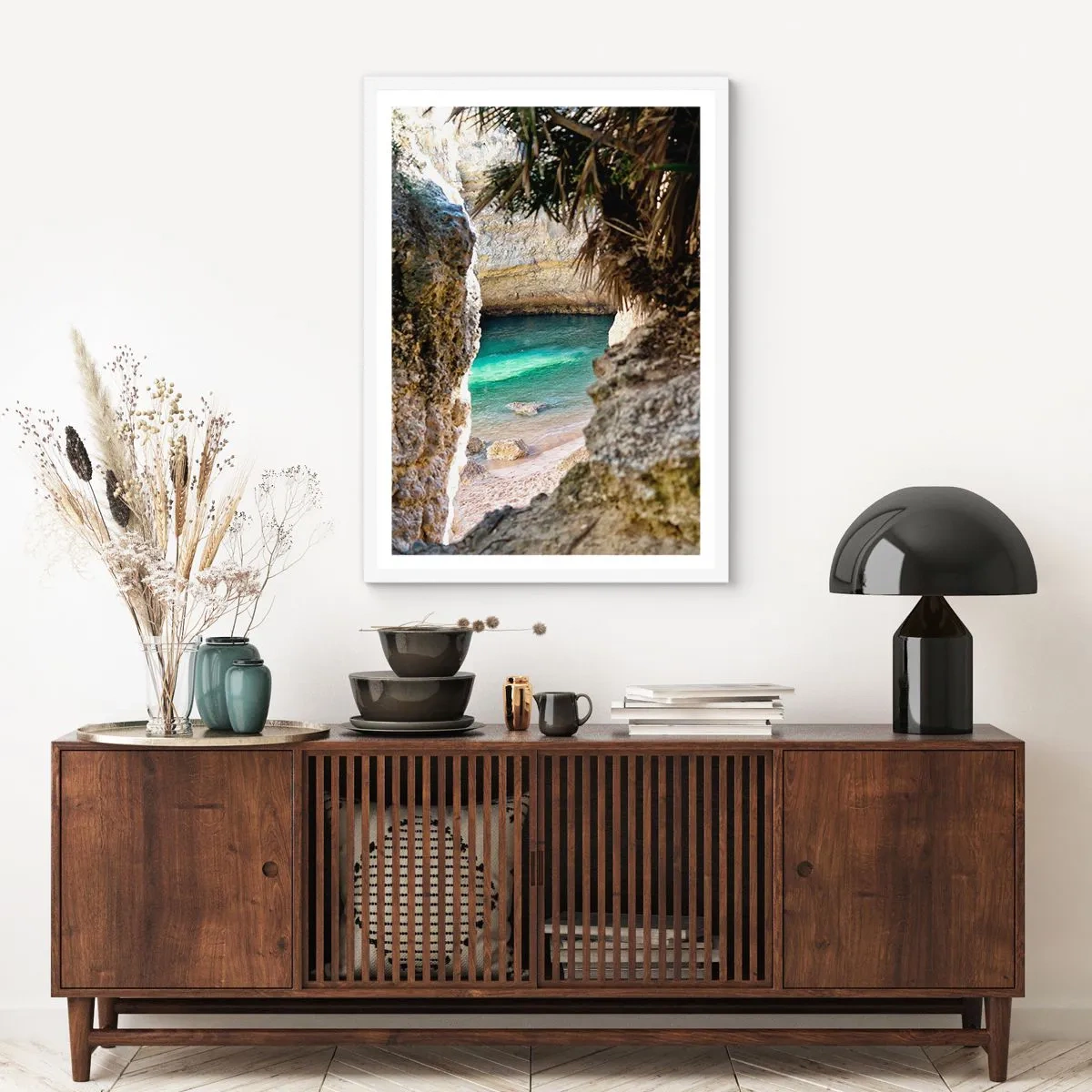 Poster in een witte lijst - Turkoois baai - 50x70 cm