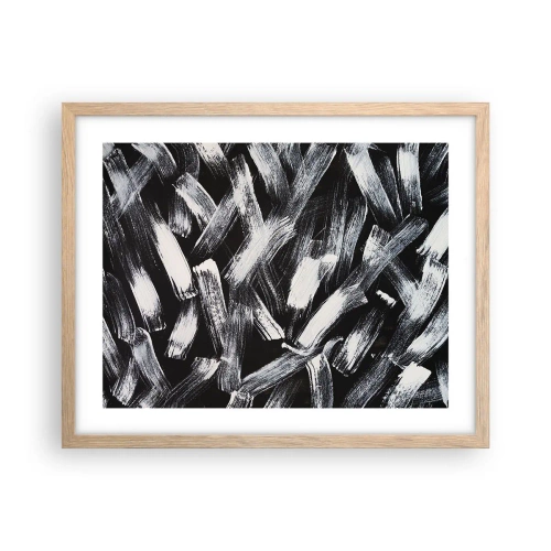 Een poster in een licht eiken lijst - Abstractie in de industriële spirit - 50x40 cm