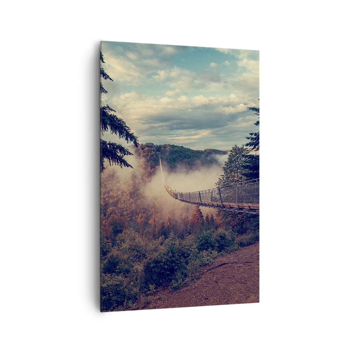 Schilderen op canvas - Boven het herfstbos - 80x120 cm