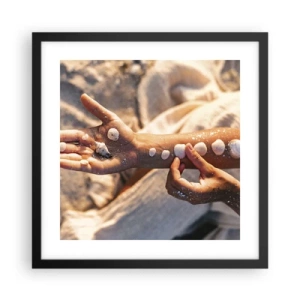 Poster in een zwarte lijst - Schoonheid binnen handbereik - 40x40 cm