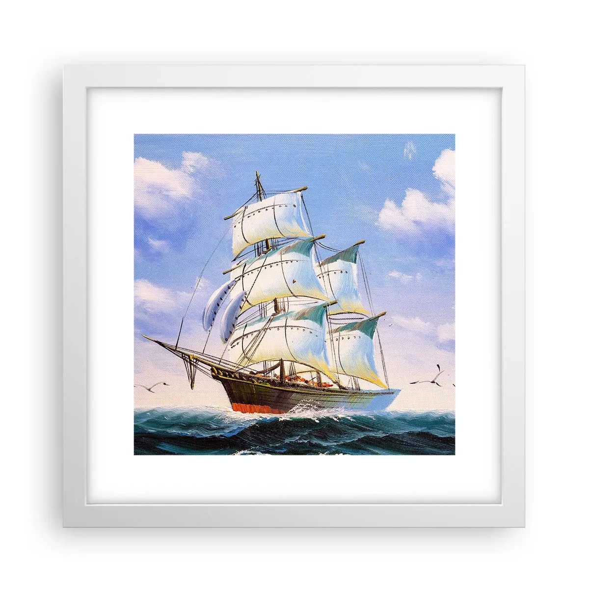 Poster in een witte lijst - Trots met de wind - 30x30 cm