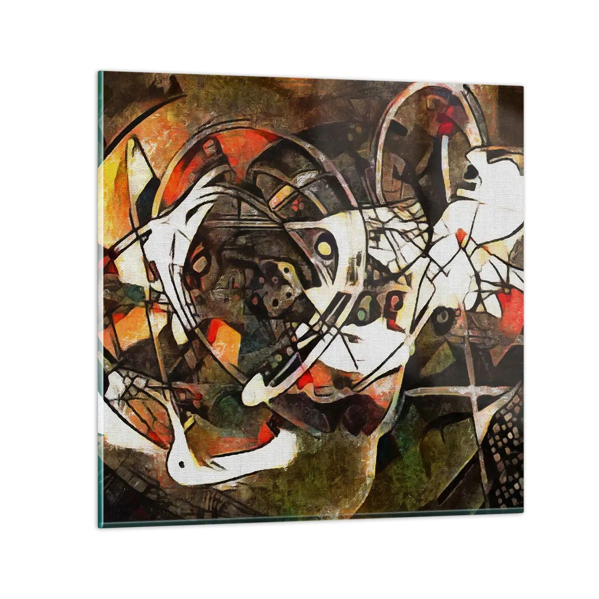 Schilderen op glas - Hoor je het verkeer? - 50x50 cm