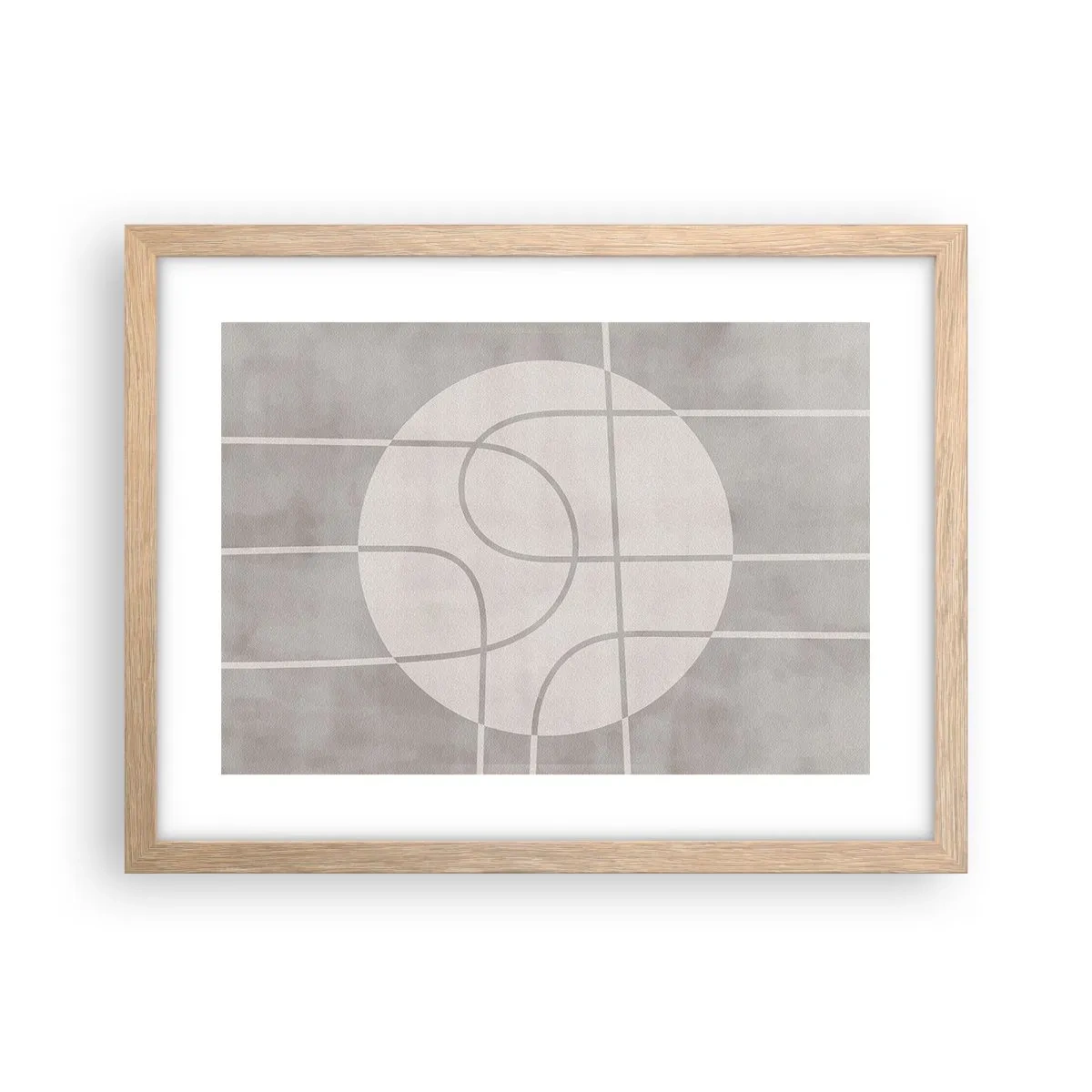 Een poster in een licht eiken lijst - Rond en rechtdoor - 40x30 cm