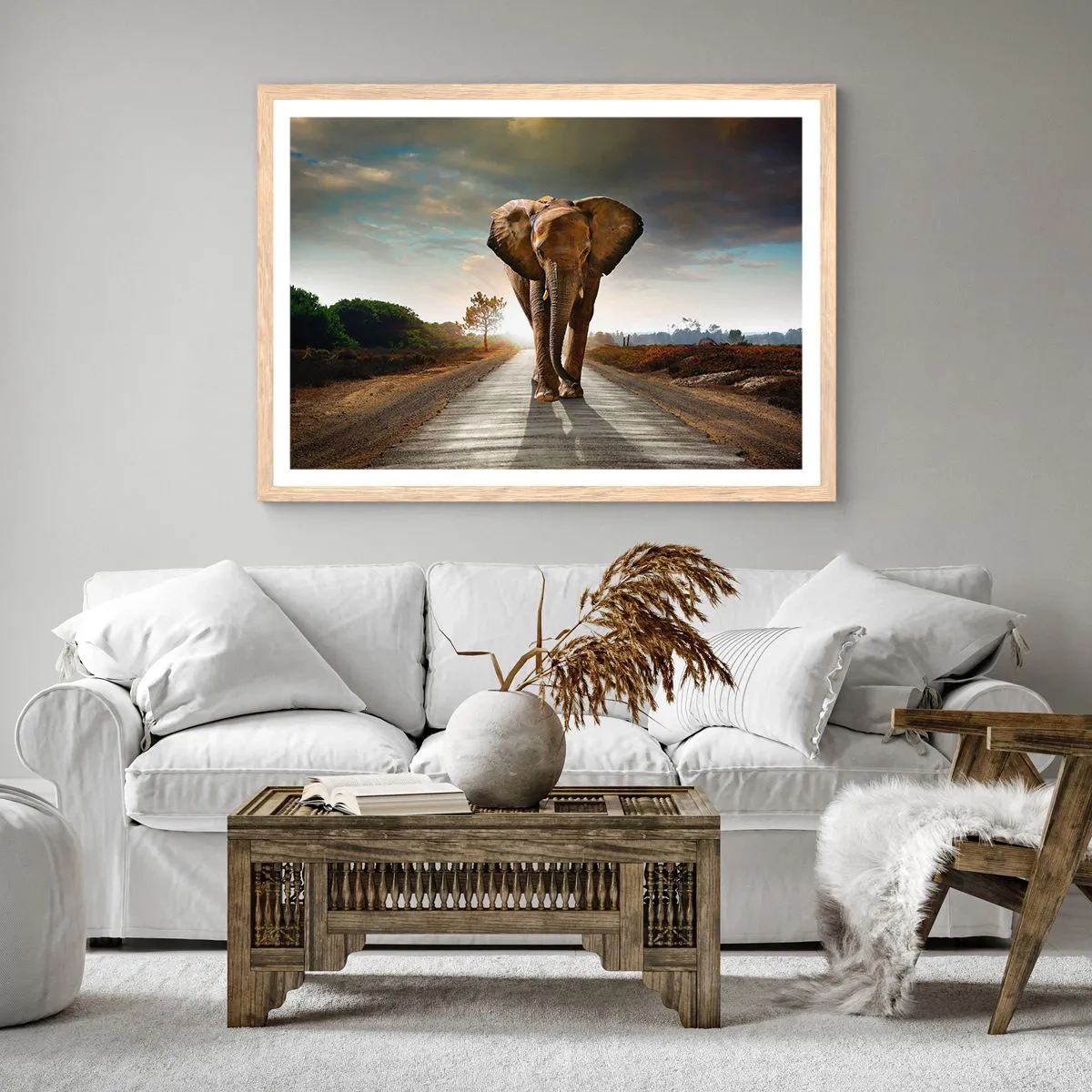 Een poster in een licht eiken lijst - En helemaal niet in een porseleinen pakhuis - 40x30 cm