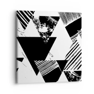Schilderen op canvas - Regen van driehoeken - 30x30 cm