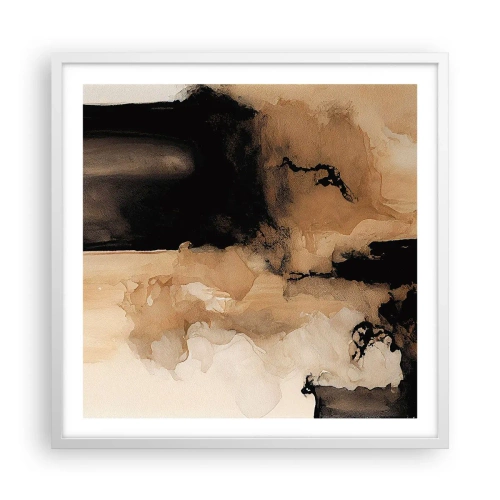 Poster in een witte lijst - Intrigerende abstractie - 60x60 cm