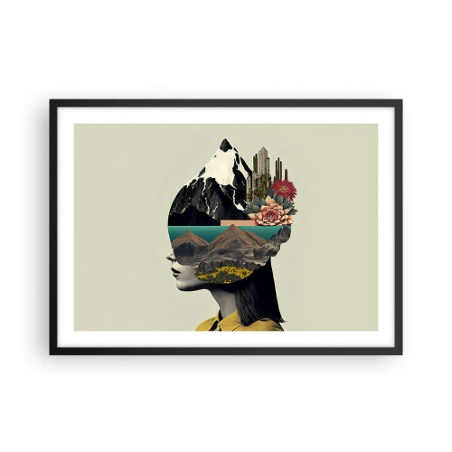 Poster in een zwarte lijst - Vrouw – altijd een mysterie - 70x50 cm