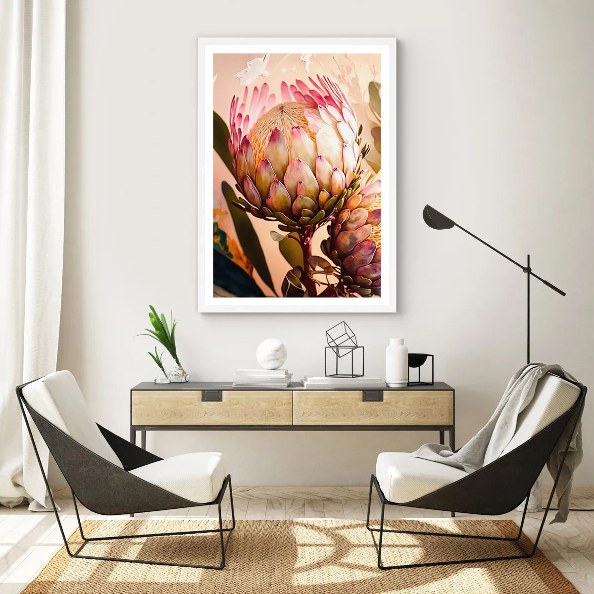 Poster in een witte lijst - Teeder omarmd - 50x70 cm