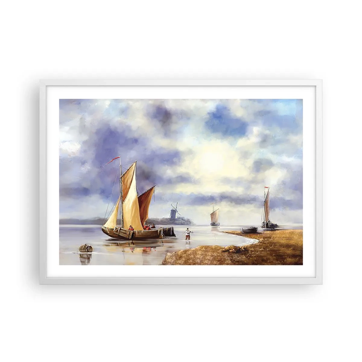 Poster in een witte lijst - De terugkeer van zeelieden - 70x50 cm