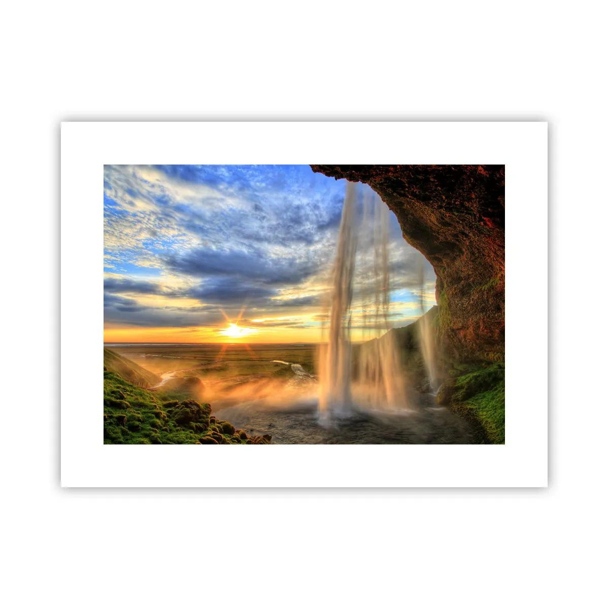 Poster - De wereld achter een sluier van druppels - 40x30 cm