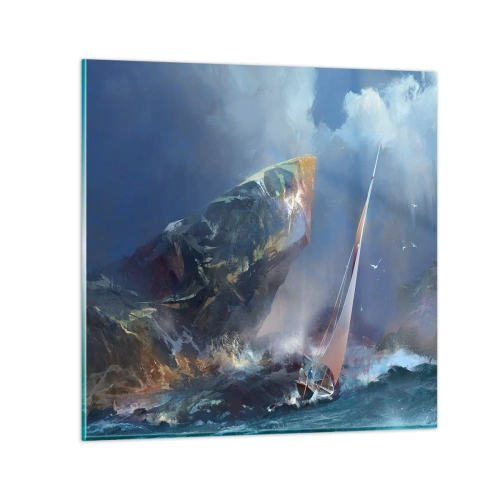 Schilderen op glas - Wie de moed heeft, wint - 70x70 cm