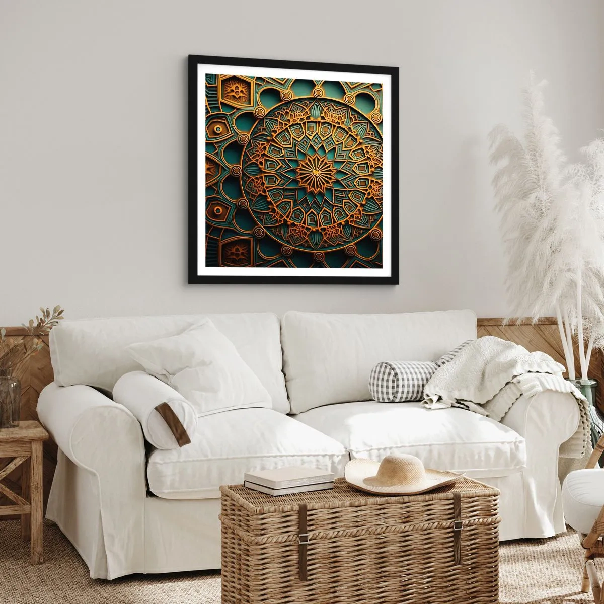 Poster in een zwarte lijst - In Arabische sfeer - 30x30 cm