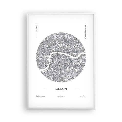 Poster in een witte lijst - Anatomie van Londen - 70x100 cm