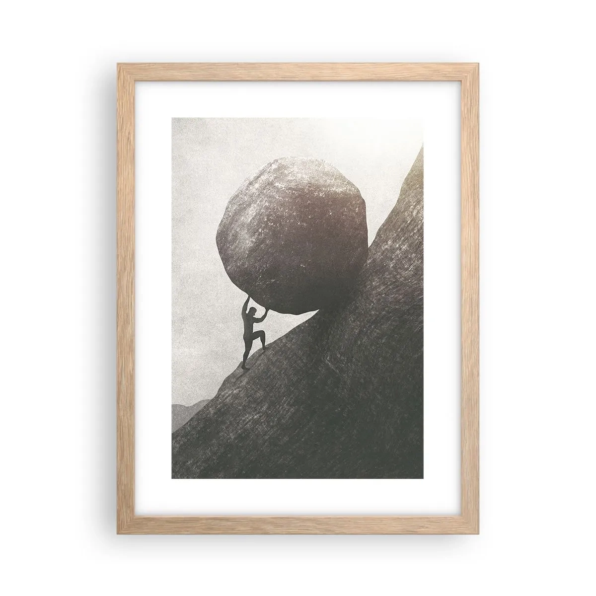 Een poster in een licht eiken lijst - Ik geloof tegen alle hoop in - 30x40 cm