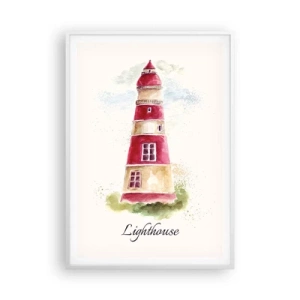 Poster in een witte lijst - Er is altijd goed weer in de buurt - 70x100 cm