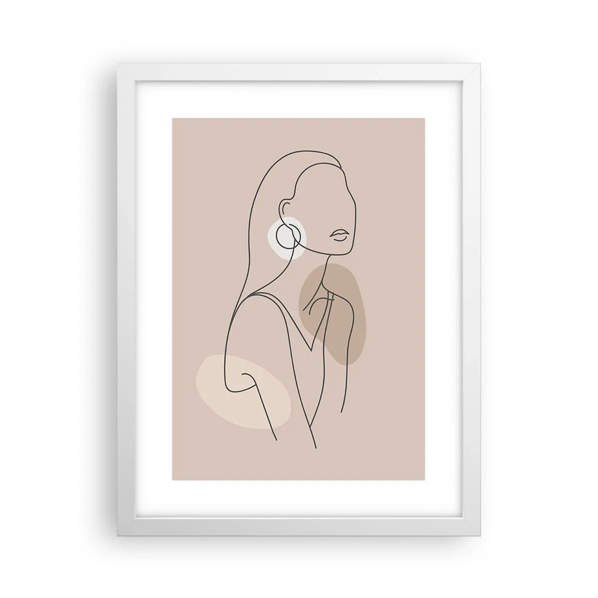 Poster in een witte lijst - meisjesachtig icoon - 30x40 cm