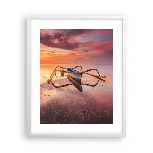 Poster in een witte lijst - De rust van een tropische avond - 40x50 cm