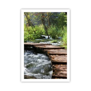 Poster - Boven de schuimige waterval - 61x91 cm