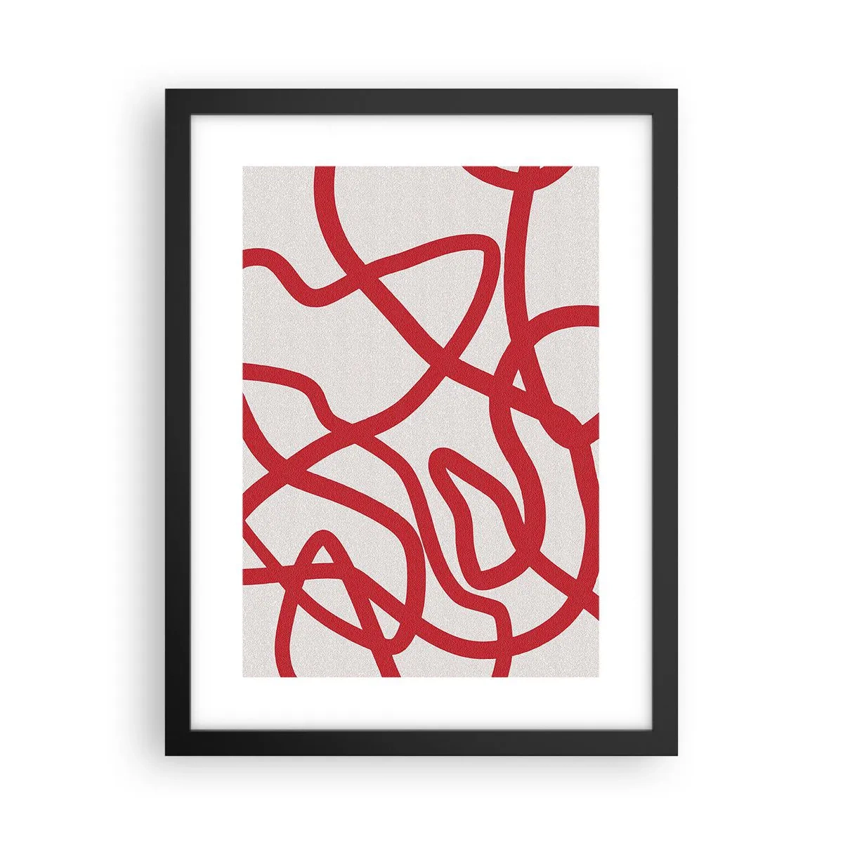 Poster in een zwarte lijst - Rood op wit - 30x40 cm